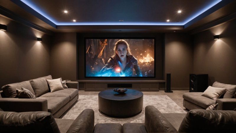 movie nights, technology, home theater, smart lighting, sound systems, streaming services, interactive experiences