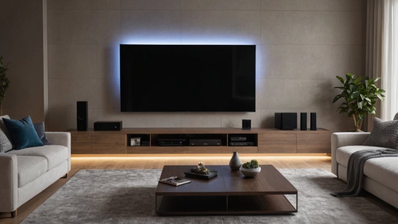 smart home, entertainment center, smart TV, streaming devices, audio systems, smart home assistants, home automation, media consumption